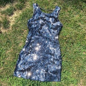 Express Gray Sequin Mini Dress